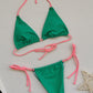 Side Tie Halter Neck Backless Bikini Set