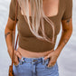 Lace-Up Square Neck Crop Top