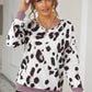 Animal Print Dropped Shoulder Top