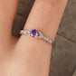Inlaid Amethyst 4-Prong Ring