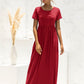 Short Sleeve Round Neck Maxi Dress