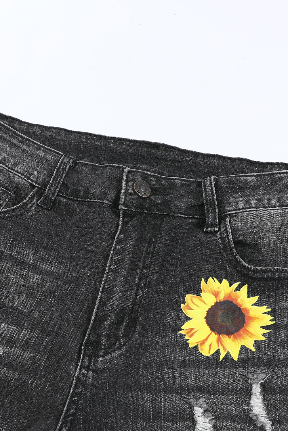 Sunflower Leopard Patchwork Distressed Jeans