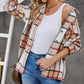 Plaid Button-Up Dropped Shoulder Shirt Jacket