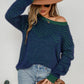 Chevron Two-Tone Fuzzy Sweater