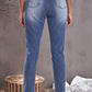 Leopard Patch Ankle-Length Jeans