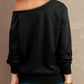 Boat Neck Long Sleeve Sweatshirt