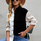 Color Block Button Front Shirt with Pockets