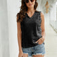 Lace Scalloped Keyhole V-Neck Tank