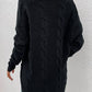 Cable-Knit Open Front Longline Cardigan