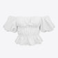 Square Neck Balloon Sleeve Cropped Blouse