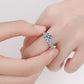 4-Prong Moissanite 925 Sterling Silver Ring