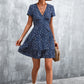 Ditsy Floral V-Neck Short Sleeve Dress