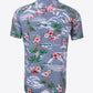 Tropical Print Button-Up Beach Shirt