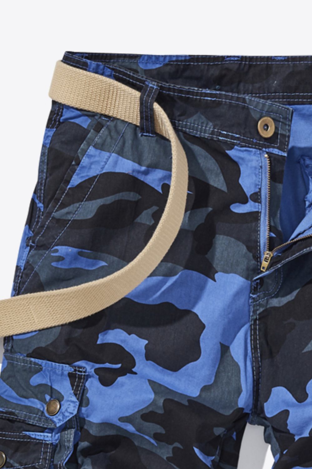 Camouflage Belted Cargo Shorts