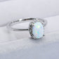 925 Sterling Silver 4-Prong Opal Ring