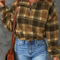 Plaid Quarter-Zip Fleece Sweatshirt