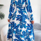 Botanical Print Long Sleeve Shirt Dress