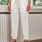 Drawstring Paperbag Waist Cropped Joggers