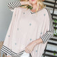 Jade By Jane Full Size Floral Striped V-Neck Slit Tunic Top