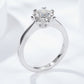 925 Sterling Silver Solitaire Moissanite Ring