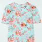 Summer Lover Floral Puff Sleeve Round Neck Blouse