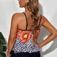 Mixed Print Tied Spaghetti Strap Tankini Set
