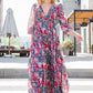 ee:some Floral Frill Trill Deep V Maxi Dress