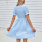 Smocked Short Flounce Sleeve Dress