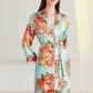 Floral Long Sleeve Tie-Waist Robe