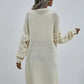 Horizontal Ribbing Open Front Duster Cardigan