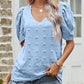 Swiss Dot Short Puff Sleeve Top