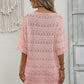 Openwork V-Neck Mini Knit Dress
