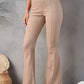 Seam Detail Elastic Waist Flare Pants