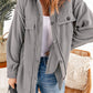 Button Front Fleece Shacket with Breast Pockets