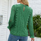 V-Neck Flounce Sleeve Lace Top
