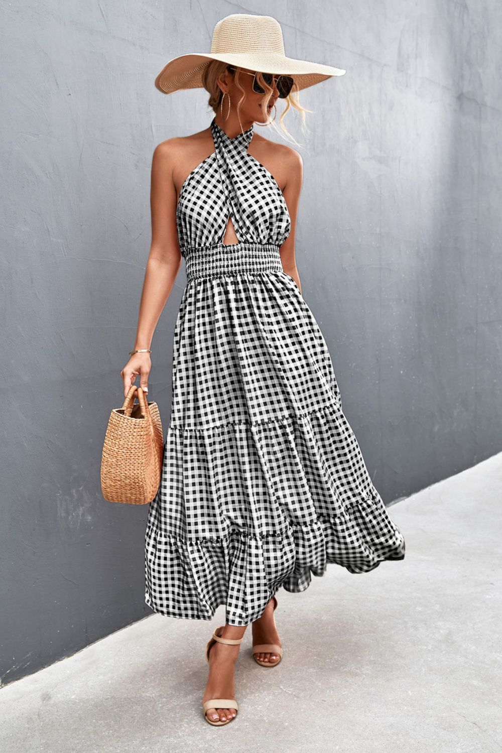 Someday Soon Printed Halter Dress