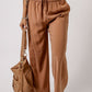 Drawstring Smocked Waist Wide Leg Pants
