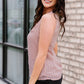 Swiss Dot Lace Detail Plunge Tank