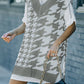 Houndstooth Side Slit Ribbed Sweater Vest Dress