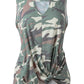 Camouflage Print Cutout Hem Detail Tank