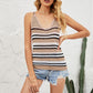 Striped Ribbed Trim Knit Tank