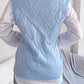 Openwork Ribbed Trim Sweater Vest