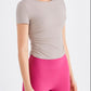 Ruched Round Neck Sports Top