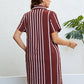 Plus Size Striped Short Sleeve Shirt Dress