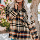 Plaid Button Front Shirt Jacket with Breast Pockets