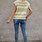 Striped Round Neck Cap Sleeve Knit Top