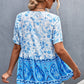 Bohemian Tie Front Peplum Top