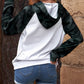 Camouflage Raglan Sleeve Exposed Seam Hoodie