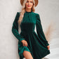 Long Flounce Sleeve A-Line Dress