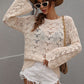 Openwork Dropped Shoulder Knit Top